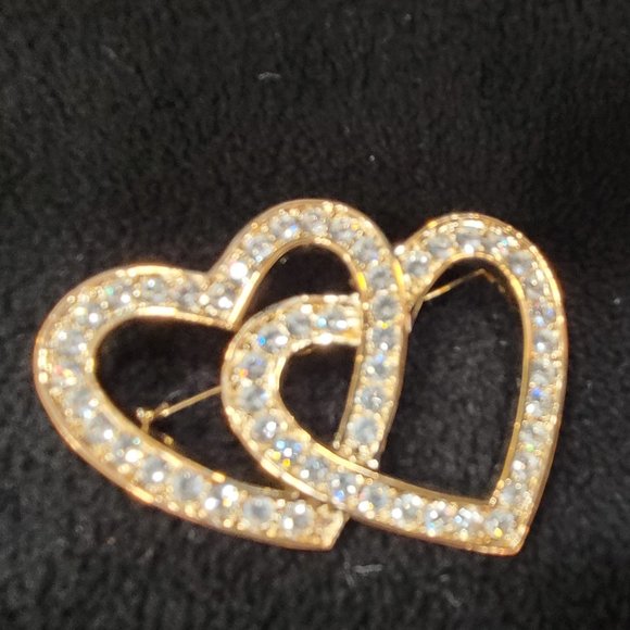 Double Heart Brooch - Picture 2 of 6